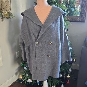 Gray Double-Breasted Women's Coat